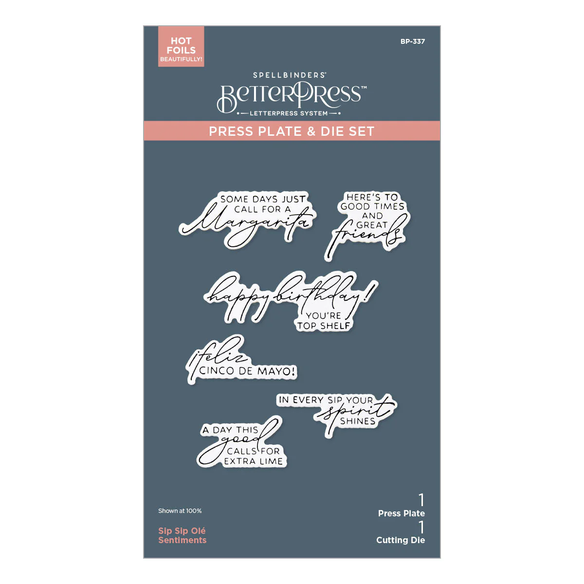 Sip Sip Ole Sentiments BetterPress Plate & Die Set - Image 6