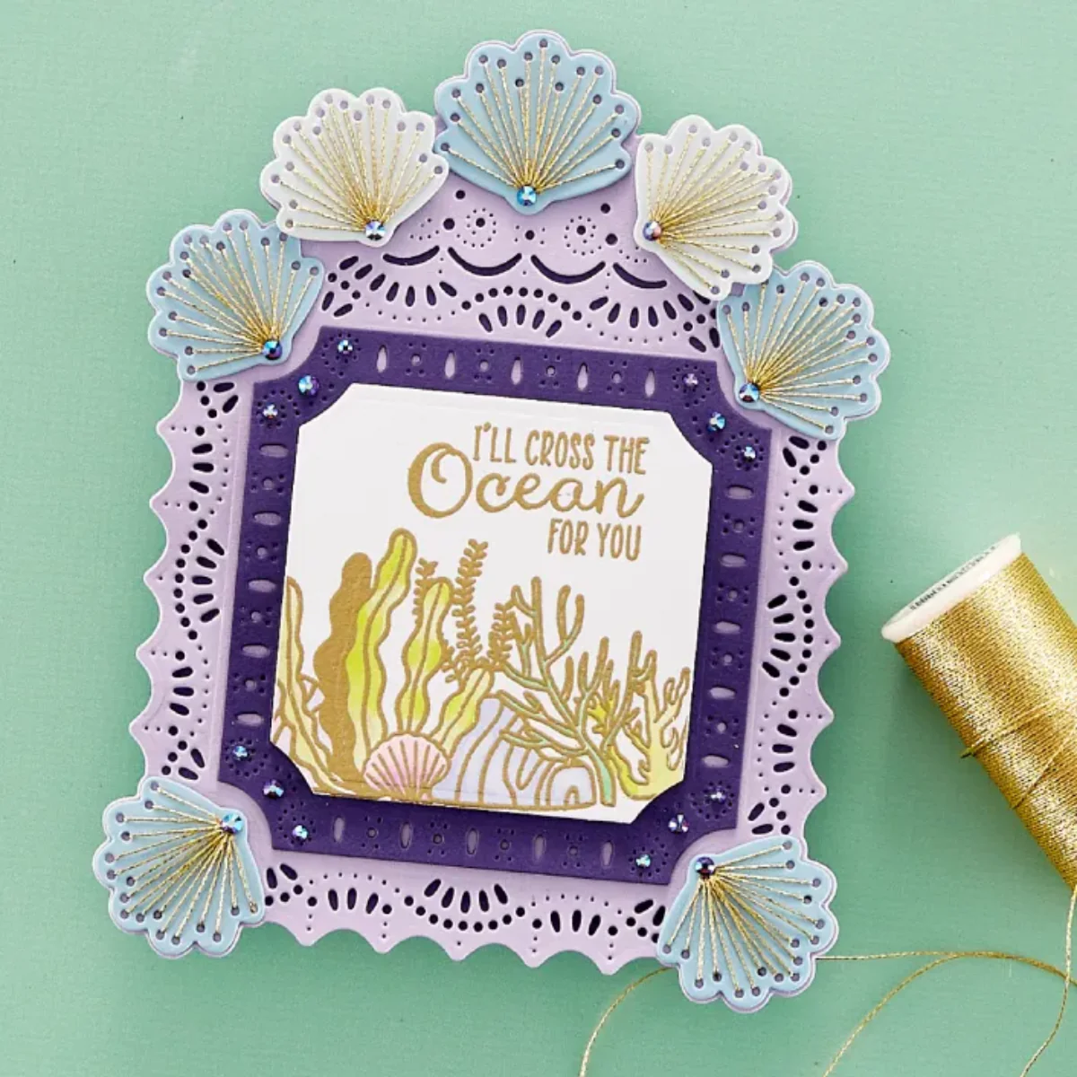 Stitched Shell Card Front - Stitching Die of the Month - Image 3